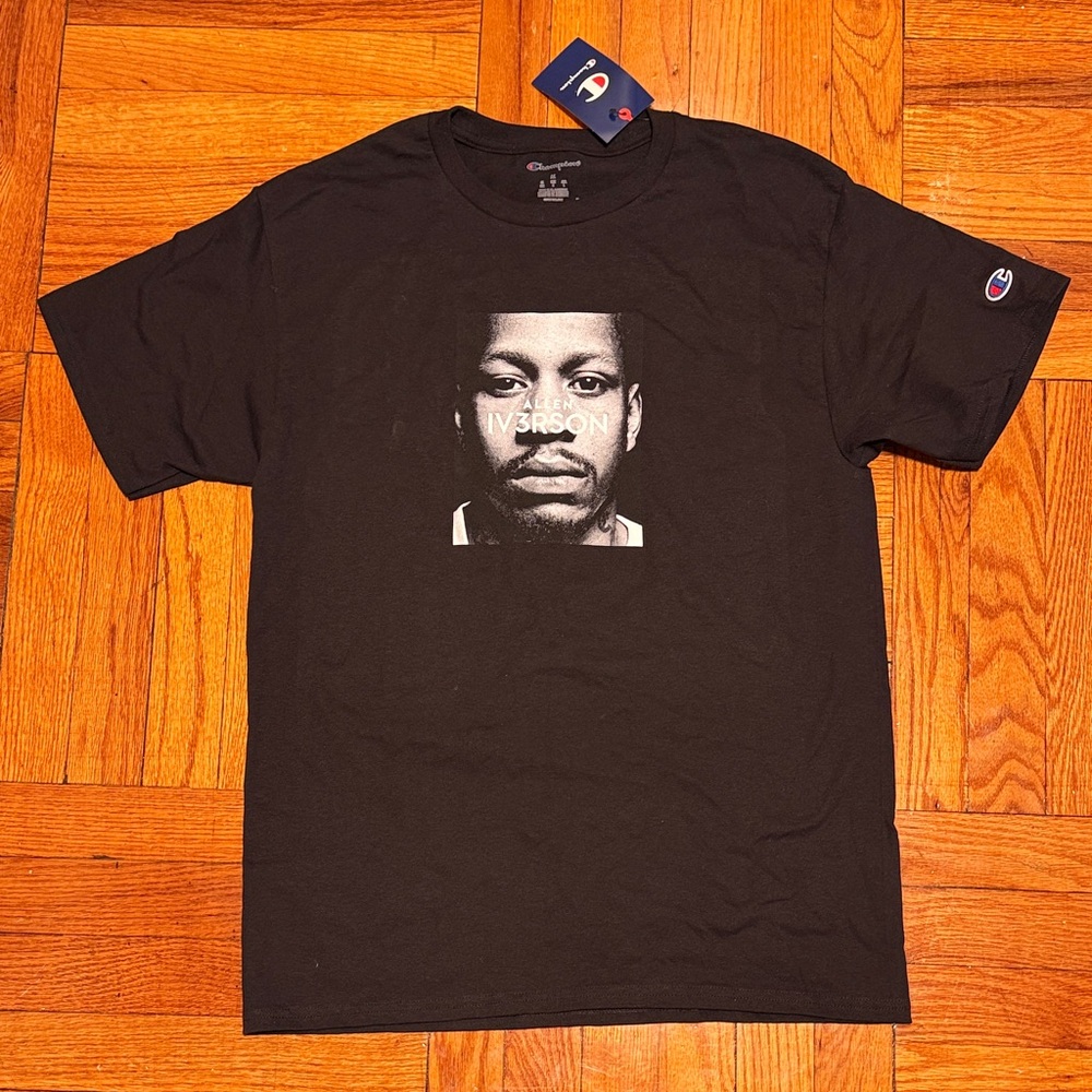 Allen Iverson Champion Black Graphic T-Shirt